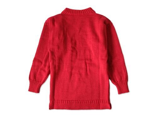 LE TRICOT DE LA MER SOLID GUERNSEY SWEATER TARTAN RED