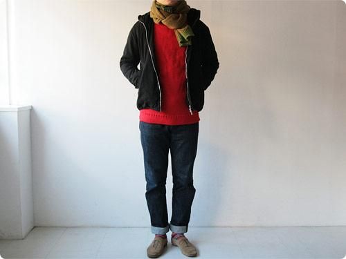 LE TRICOT DE LA MER SOLID GUERNSEY SWEATER TARTAN RED