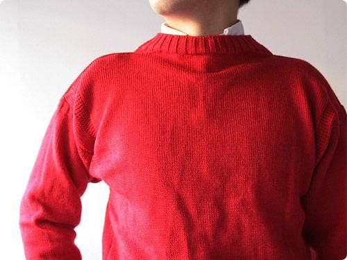 LE TRICOT DE LA MER SOLID GUERNSEY SWEATER TARTAN RED