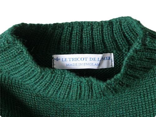 LE TRICOT DE LA MER SOLID GUERNSEY SWEATER GOODWOOD GREEN