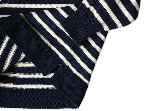 LE TRICOT DE LA MER BORDER GUERNSEY SWEATER NAVY x ALAN
