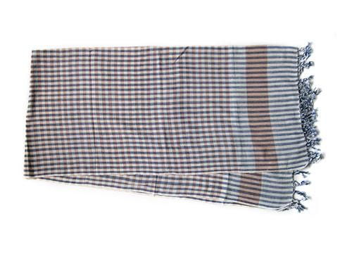 niki-toto KHADI TOWEL BLUE x BEIGE CHECK