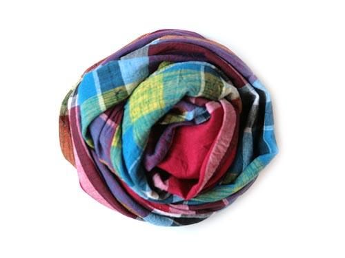 niki-toto KHADI CHECK STOLE 154