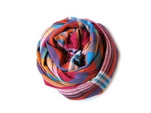 niki-toto KHADI CHECK STOLE 159