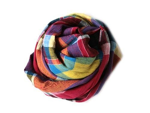 niki-toto KHADI CHECK STOLE 162