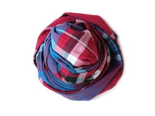 niki-toto KHADI CHECK STOLE 174
