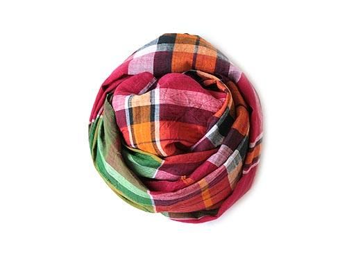 niki-toto KHADI CHECK STOLE 177