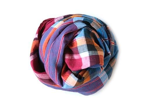 niki-toto KHADI CHECK STOLE 178