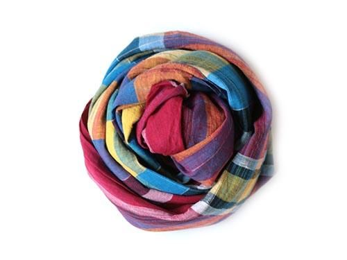 niki-toto KHADI CHECK STOLE 180