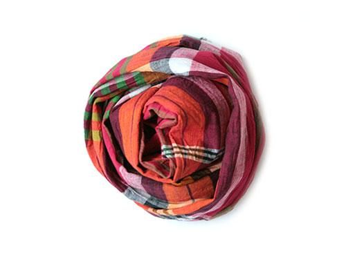 niki-toto KHADI CHECK STOLE 186