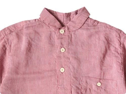 dip COTTON SILK STRIPE P/O SHIRTS RED
