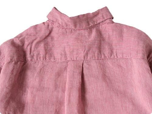 dip COTTON SILK STRIPE P/O SHIRTS RED