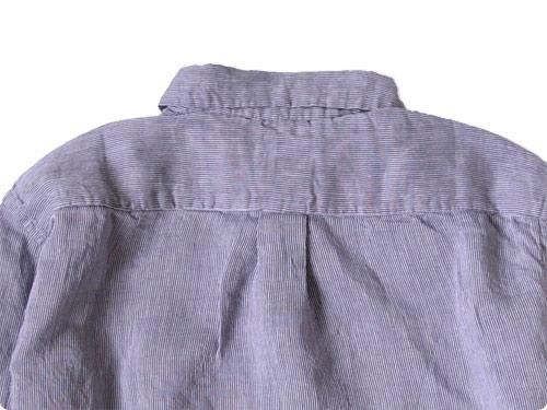 dip COTTON SILK STRIPE P/O SHIRTS NAVY