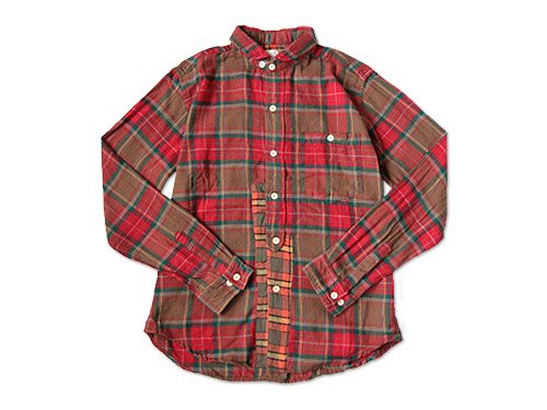dip COTTON NEL CHECK SHIRTS RED