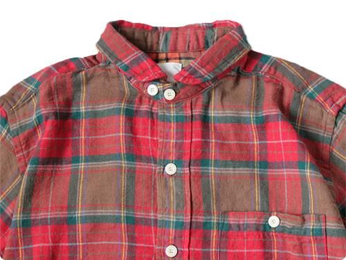 dip COTTON NEL CHECK SHIRTS RED