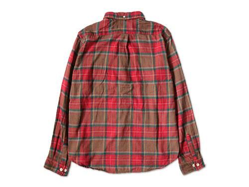 dip COTTON NEL CHECK SHIRTS RED
