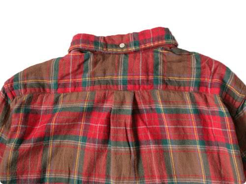 dip COTTON NEL CHECK SHIRTS RED