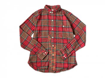dip COTTON NEL CHECK SHIRTS RED