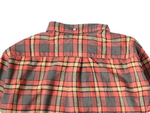 dip COTTON NEL CHECK SHIRTS ORANGE