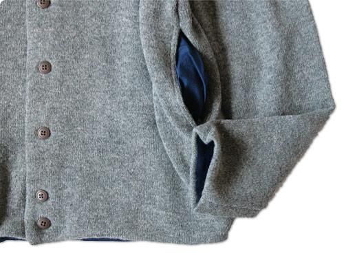 dip SHETLAND WOOL GARDIGAN MIDDLE GRAY
