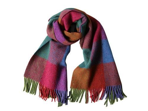 Studio Donegal TWEED MUFFLER MULTI BLOCK CHECK