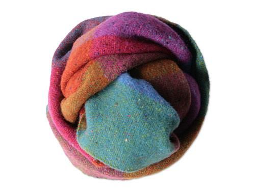 Studio Donegal TWEED MUFFLER MULTI BLOCK CHECK