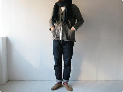 Honor gathering nordic sheep low gayge V cardigan GRAY