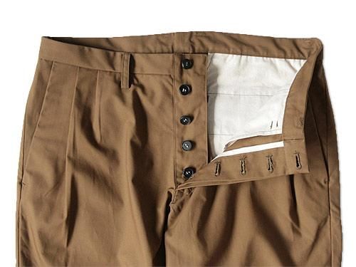 Honor gathering oiled vintage horse cloth pants COGNAC