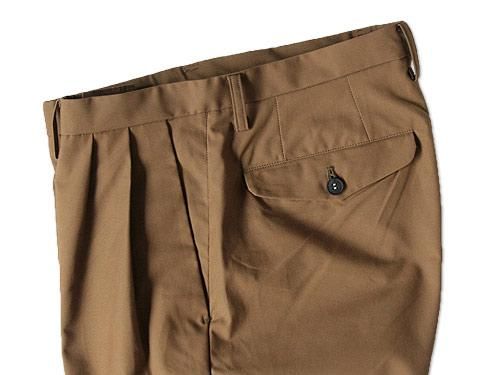 Honor gathering oiled vintage horse cloth pants COGNAC