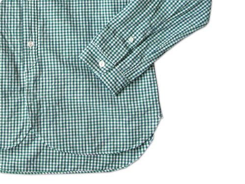maillot sunset gingham round work shirts GREEN x BLUE