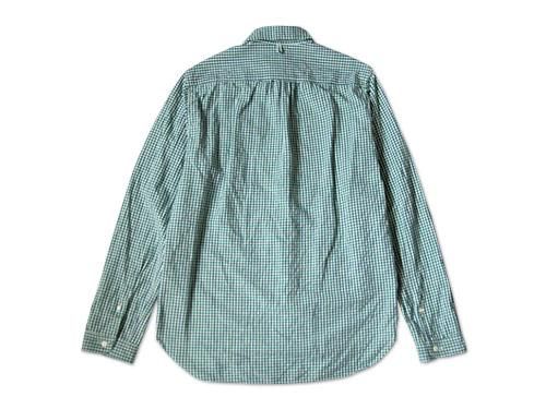 maillot sunset gingham round work shirts GREEN x BLUE