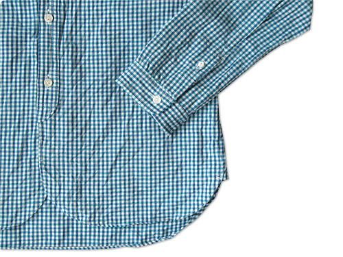 maillot sunset gingham round work shirts SAX x BLUE