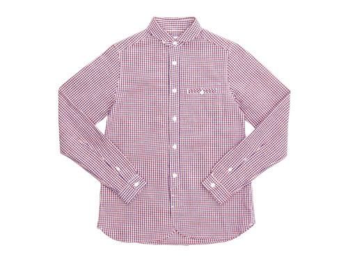 新品 maillot マイヨ ギンガムチェック リネンシャツ ピンク