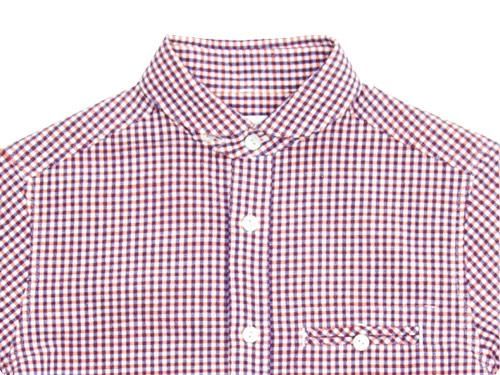 maillot sunset gingham round work shirts ORANGE x BLUE