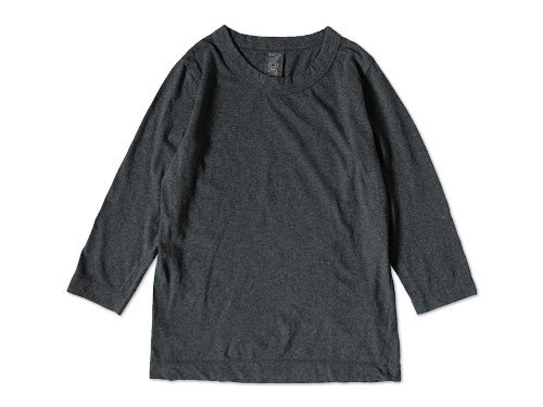 homspun(ホームスパン) 天竺七分袖Tシャツ TOPダークチャコール