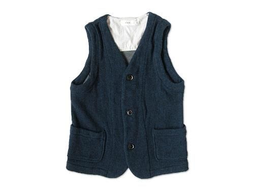 RINEN リネン　ウールベスト RINEN 1/12ウール x 綿接結 ベスト 15NAVY 〔レディース〕 RINEN