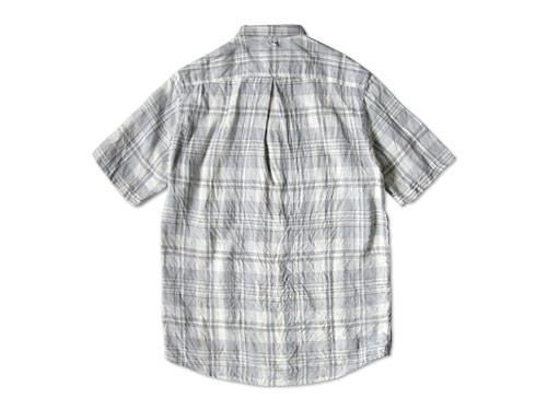 maillot sunset linencheck small collar s/s shirts WHITE
