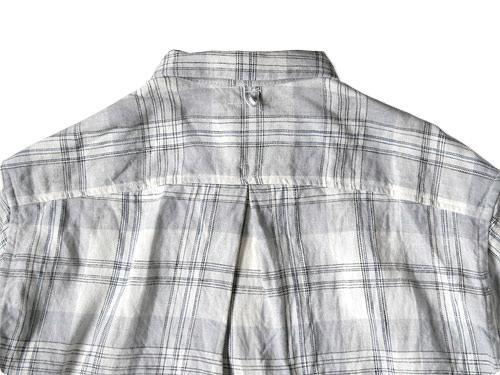 maillot sunset linencheck small collar s/s shirts WHITE