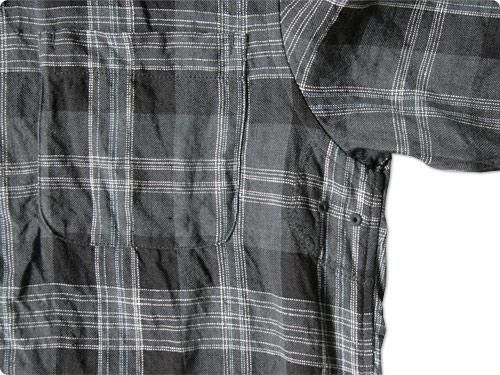 maillot sunset linencheck small collar s/s shirts CHARCOAL