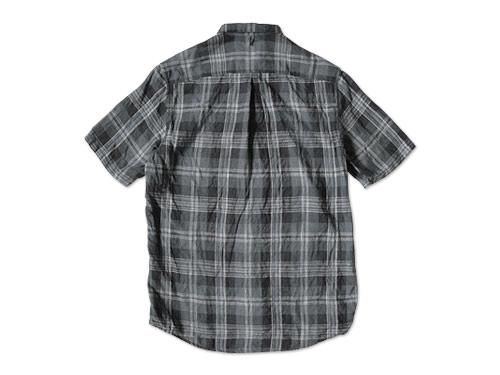 maillot sunset linencheck small collar s/s shirts CHARCOAL