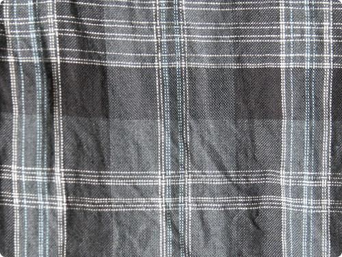 maillot sunset linencheck small collar s/s shirts CHARCOAL