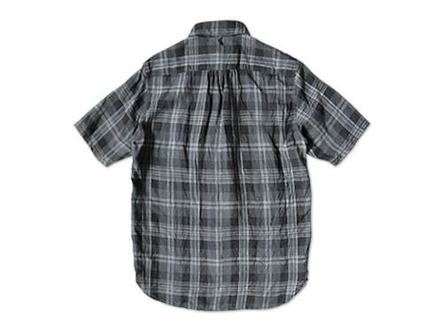 maillot sunset linencheck round work s/s shirts CHARCOAL