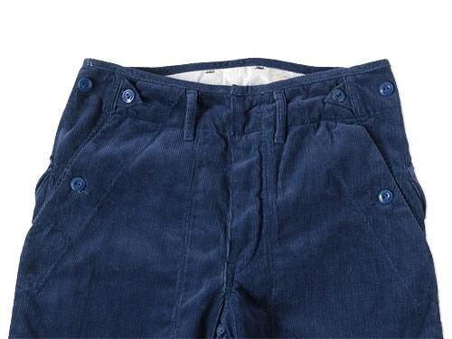 TATAMIZE CORDUROY BAKER PANTS INK BLUE