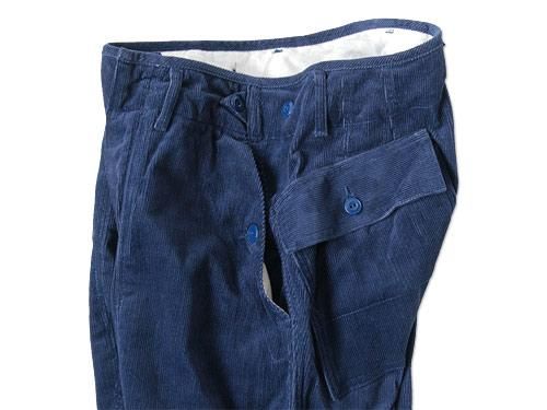 TATAMIZE CORDUROY BAKER PANTS INK BLUE