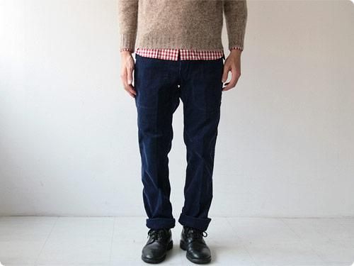 TATAMIZE CORDUROY BAKER PANTS INK BLUE