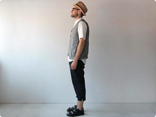 ordinary fits TUCK CROPPED NAVY