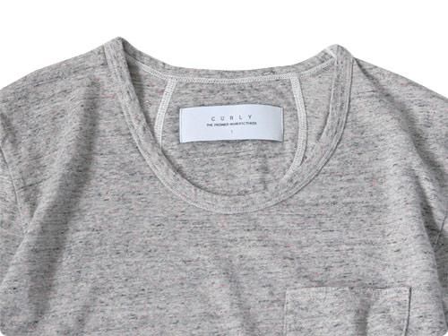 CURLY QS TROPICAL POCKET Tee GRAY x PINK