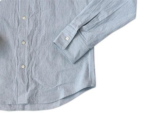 Honor gathering dry cotton chambray cleric shirts smoke sax