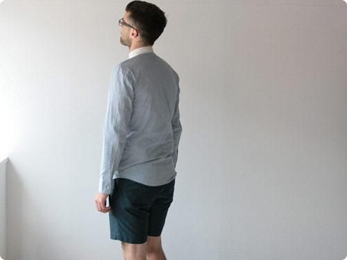 Honor gathering dry cotton chambray cleric shirts smoke sax