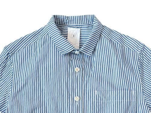maillot sunset small collar stripe shirts BLUE